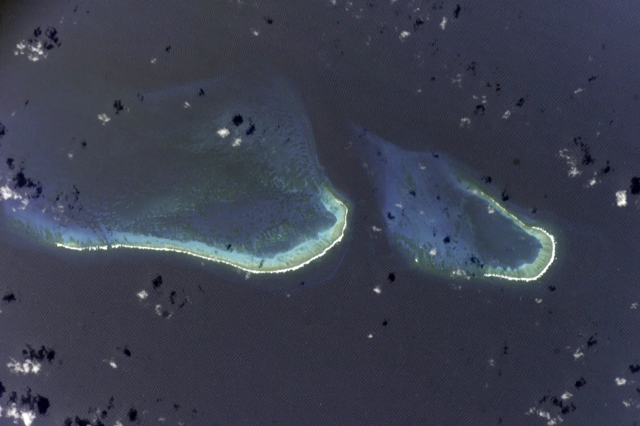 Bajo Nuevo Bank as seen from the International Space Station