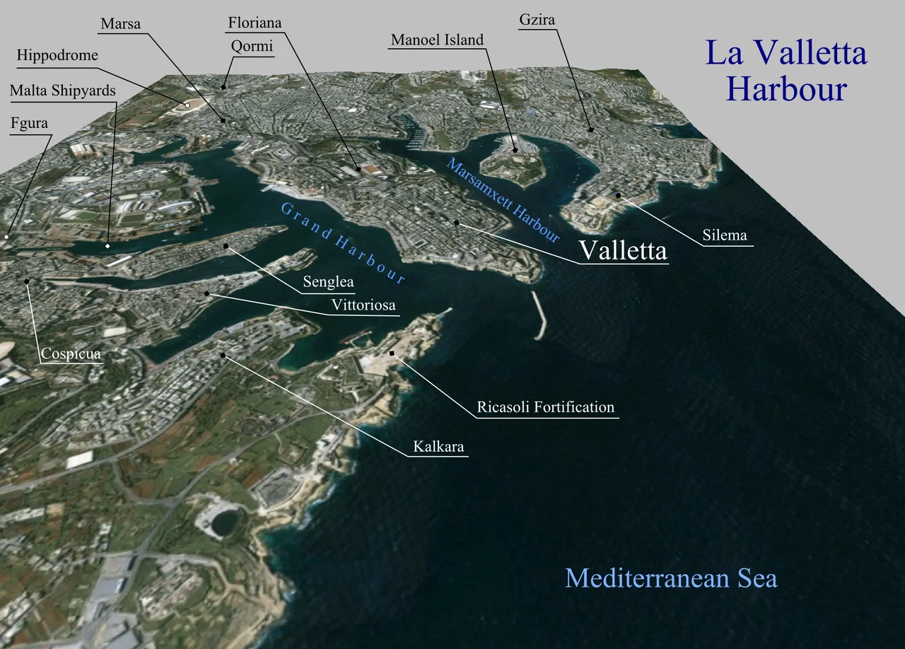 Prelucrare 3D pentru La Valletta Harbour.