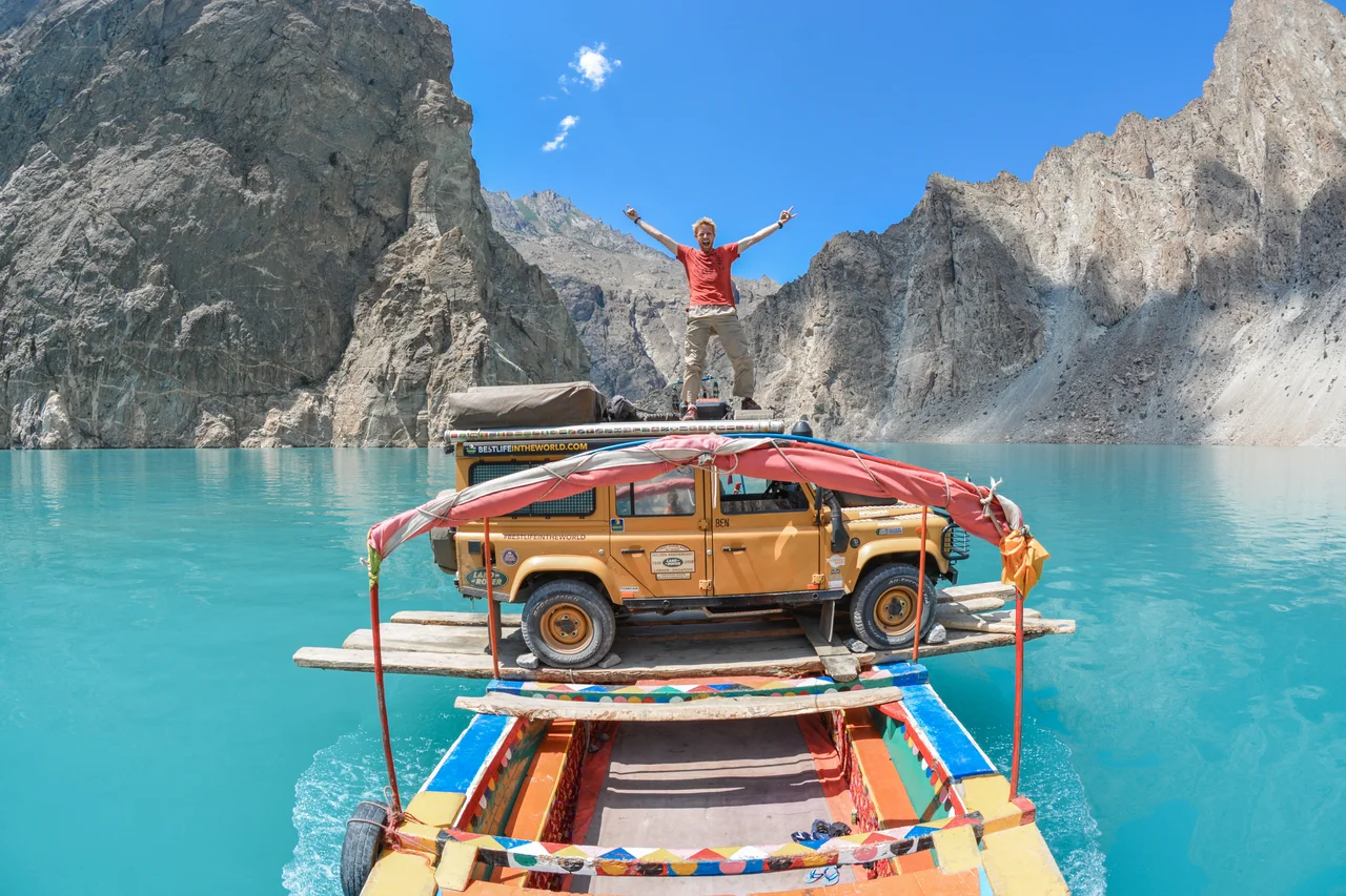 Since the lake was formed the only means of crossing was by loading vehicles onto wooden boats. In 2015 the Chinese since built a road tunnel that opened in September 2015.